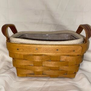 Longaberger Handcrafted Brown Woven Basket with Handles